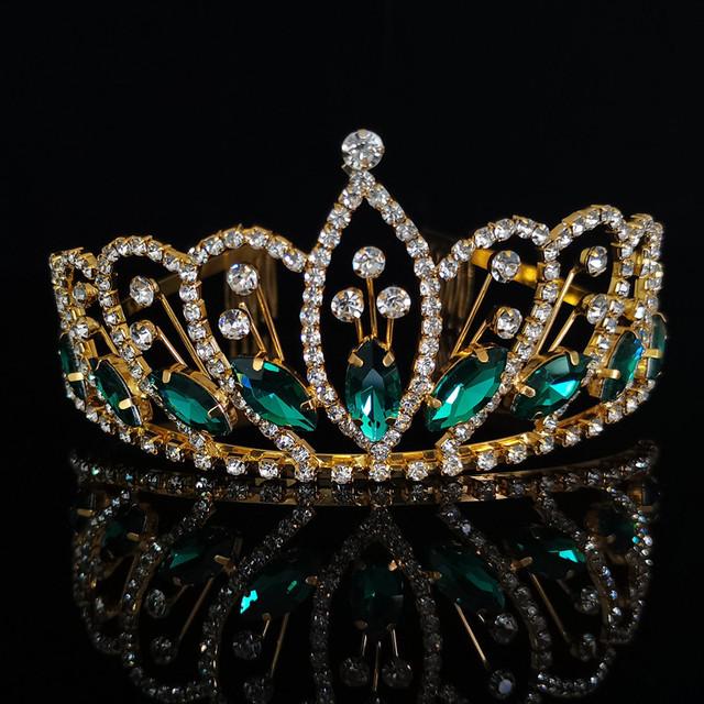 New Colorful Crystal Crown Wedding Bridal Women 'S Hair Accessories For Girls Birthday Fashion Headdress Bride Tiara Clip