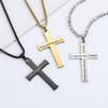 European, American, Japanese and Korean Letter Cross Pendant Necklace Casual Fashion Titanium Steel