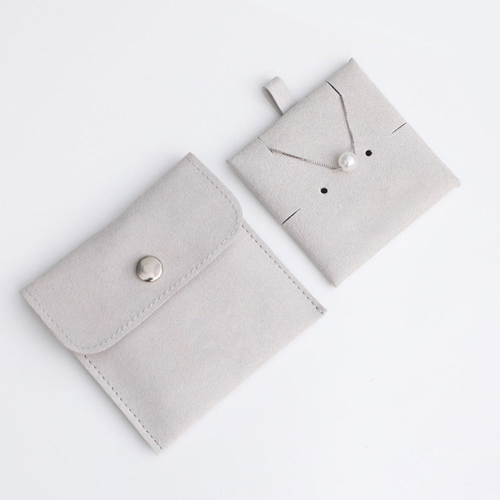 New Microfiber Snap Button Bracelet Bag Jewelry Bag Storage Pouch Packaging Bag