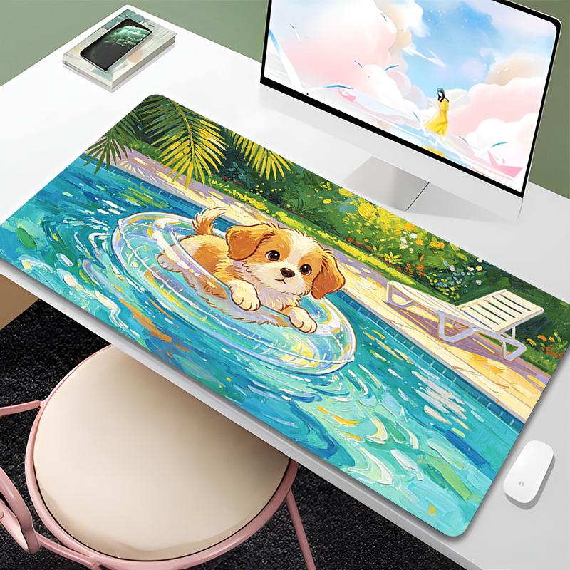 Mouse Mats Artistic style Cartoon Desk Mat Large Gaming Accessories Natural Rubber Mouse Pad Cute dog Mousepad Non-Slip Carpet