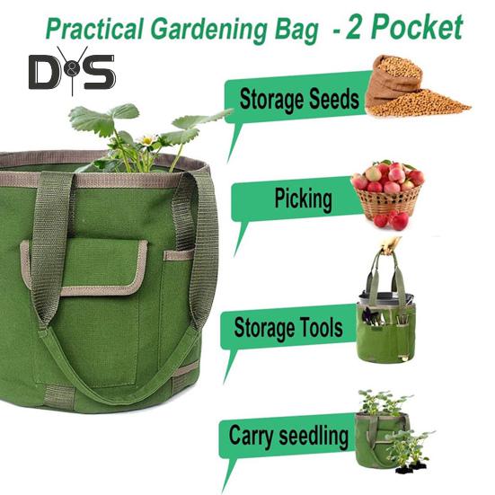 Garden Tools Bucket Bag Multiple Pockets 7.9 Gallons Large Capacity Waterproof Durable Canvas Gardening Organizer Tote
