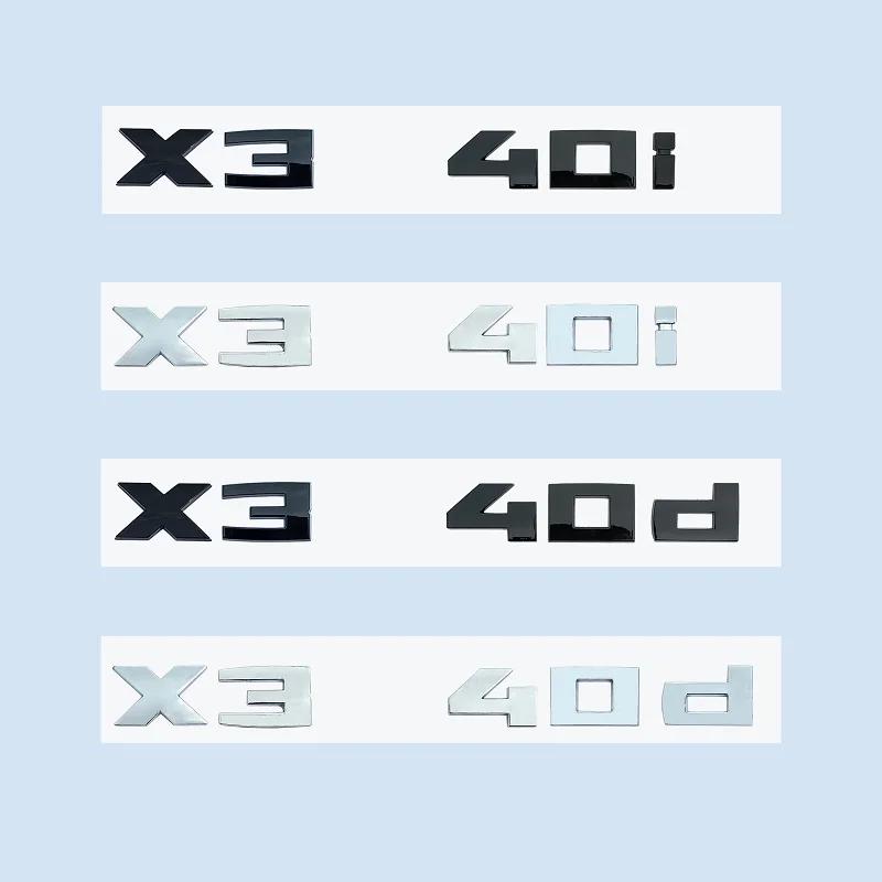 ABS Chrome Black 2.6cm M X3M40i X3M40d M40i M40d X3 NumbersABS Emblem for BMW X3 SeriesF25 G08 G45 Car Trunk Badge Logo Sticker