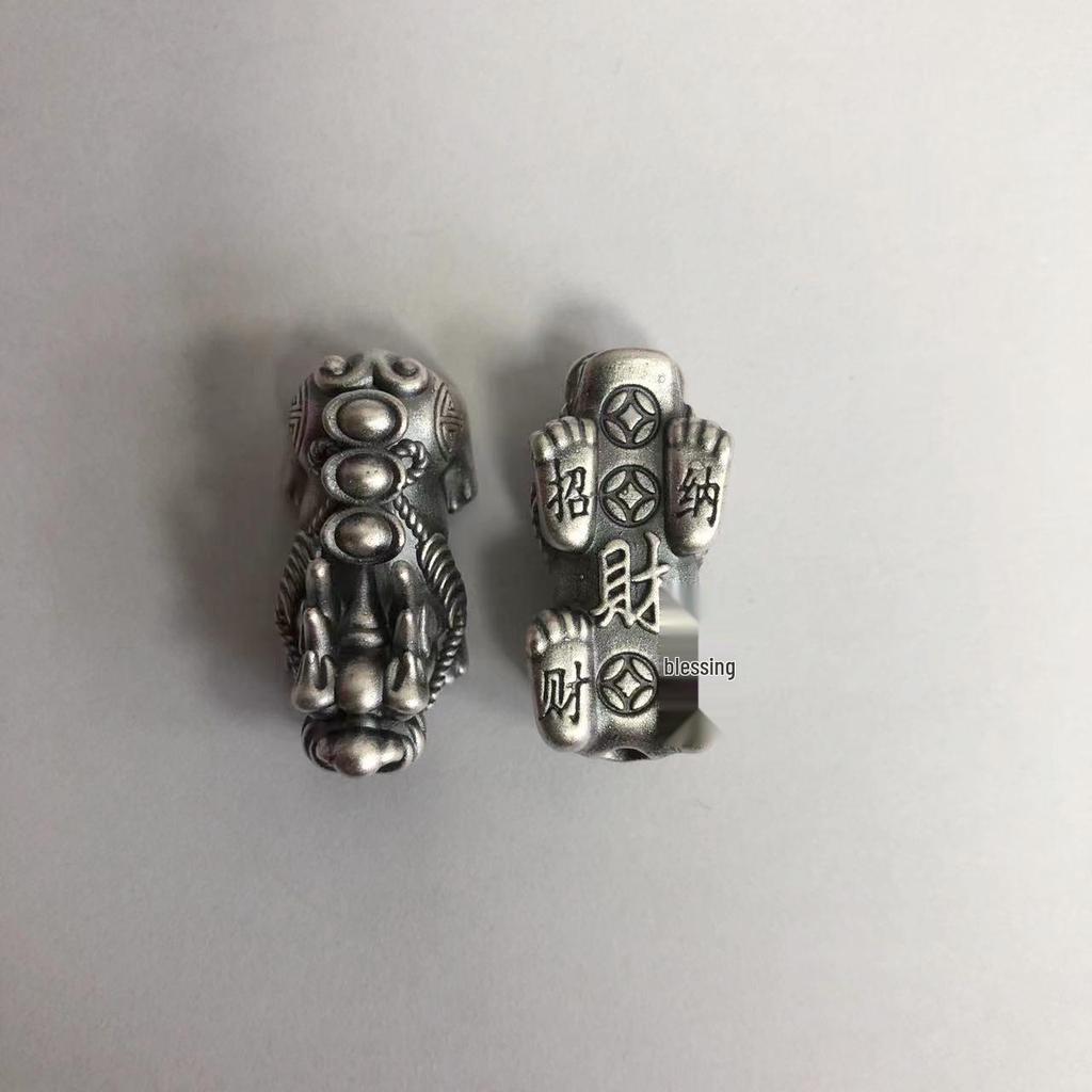 S999 Sterling Silver Pi Xiu Wealth Attracting 3D Ingot Bracelet Accessory