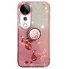 For Vivo S19 Pro 5G Case Ring Holder Cute Floral TPU Phone Cover Gradient