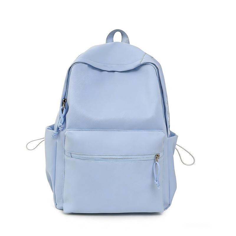 Schoolbag Korean INS Large Capacity, Lightweight, Simple, Solid Color, Fashionable Versatile School Bag, Backpack for Middle, High School, and College