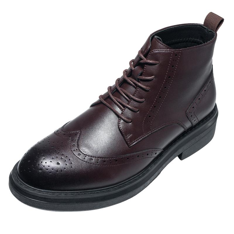 

Модные, популярные осенние и зимние туфли из кожи с высоким берцем Модные стили британского дизайна Свадебные и вечерние деловые туфли для джентльменов 44 коричневый