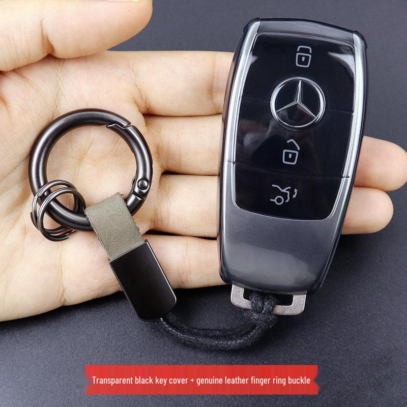 Ultra-Thin Transparent Key Case for Mercedes-Benz E300L, GLC260L, A200L, GLB, GLE350, and CLS-Class