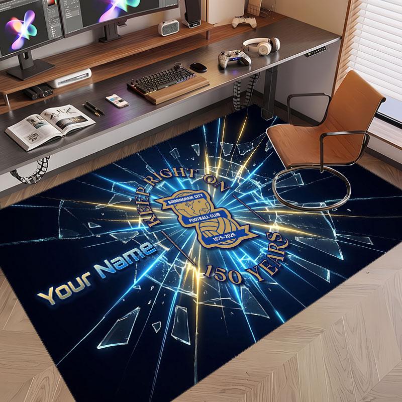Custom Rug BIRMINGHAM CITY Pattern Print Name Text Soft Non‑Slip Floor Carpet for Home Indoor Decoration