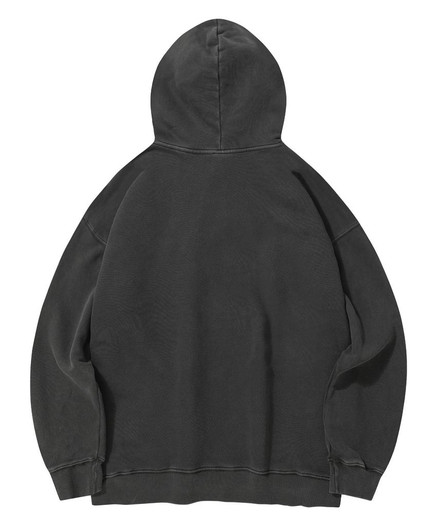 [M~4Xl] Pigment Arch Logo Hoodie_Charcoal
