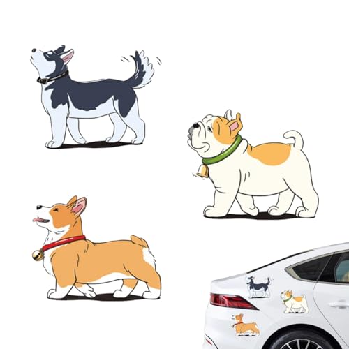 

seimeinoki Наклейки на автомобиль Забавный рисунок собаки Наклейки на автомобиль Набор из 3 штук Скрывает царапины и вмятины Водонепроницаемые наклейки Наклейки на автомобиль Милые наклейки с мультяшными собаками