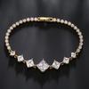 ZAKOL Shiny Geometric Clear Zircon Tennis Bracelet for Women Elegant Sliver Gold Color Aesthetic Wedding Zircon