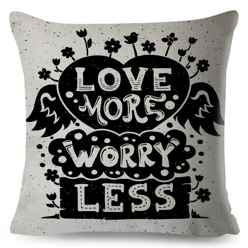 Motivational Quote Cushion Cover Inspirational Lettering Design Decorative Pillow Case Living Room Bedroom Sofa Home Decor