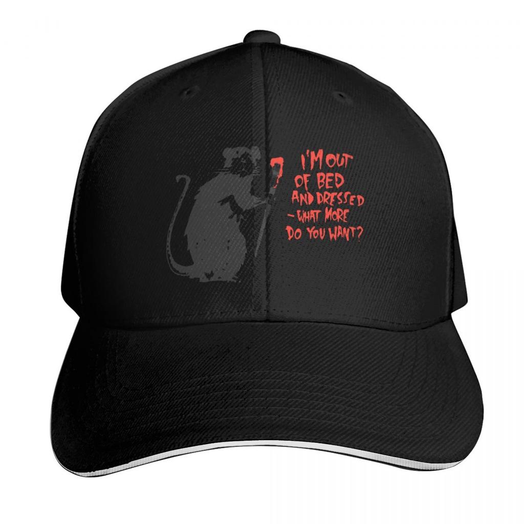 BANKSY Out Of Bed Rat Baseball Cap Military Tactical Cap Hat Baseball Cap Beach western Hat Womens Hats Unisexs