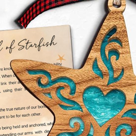 Sea Animal Coastal Christmas Ornaments The Kind of Starfish/Seahorse/Octopus Hanging Ornament with Card Positive Inspirational Energy Vibes Gifts for