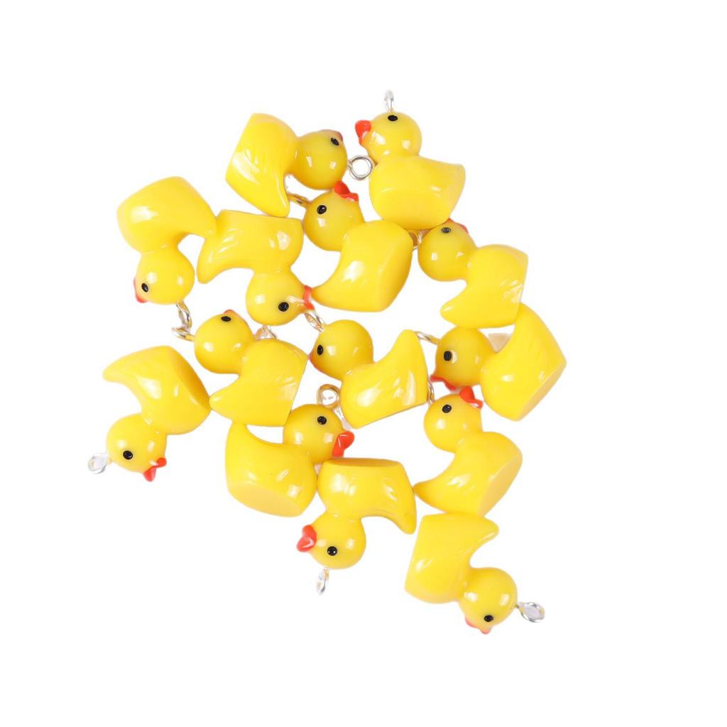 Realistic Animal Cartoon Resin Pendants: Yellow Duck & Turtle for DIY Earrings, Bracelets, Necklaces