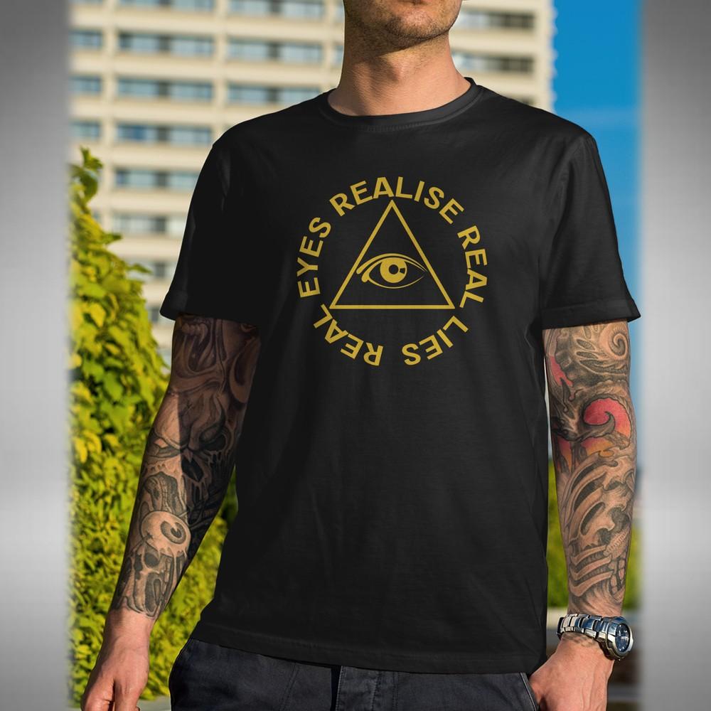 

Real Eyes Realise Real Lies T Shirt Illuminati Conspiracy All Seeing Eye 01 L