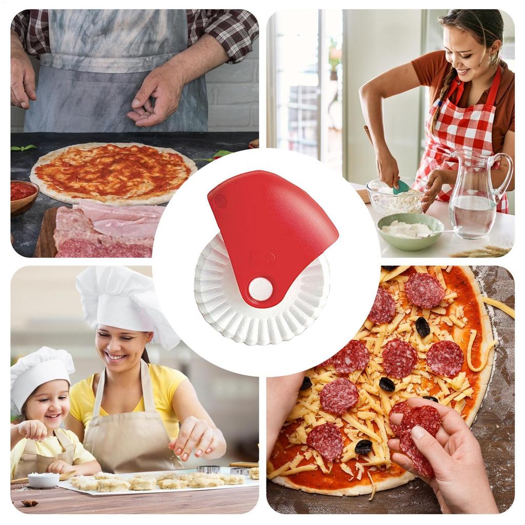 Manual Pie Crust and Dough Cutter Perfect Edge of Pastry Wheel Multi-functional Kitchen Gadget for Baking Pizza Tools
