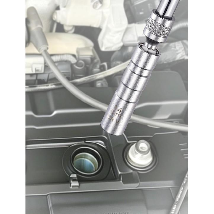 Magnetic Swivel Spark Plug Socket Set, 14mm 16mm 3/8 Inch Drive | 14Mm and 16Mm Magnetic Swivel Spark Plug Sockets with Thin-Wall 3/8 Inch Drive