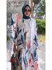 2024 Middle Eastern Fashion: Women's Print Long Cardigan & Wide-Leg Pants Two-Piece Set