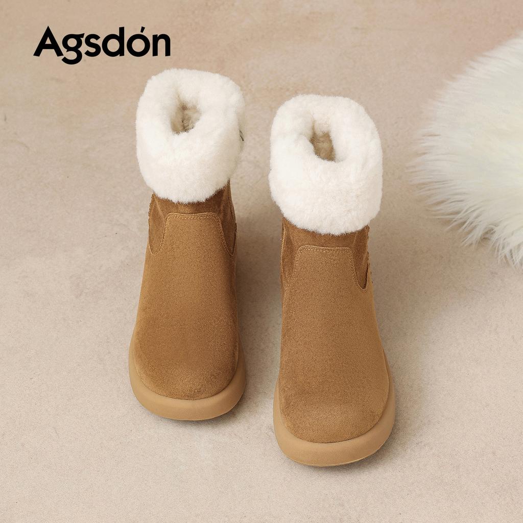 Augustine Platform Snow Boots New Winter Plush Thickened Fluffy Shoes Medium Tube Cotton Shoes