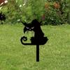 Halloween Ghost Cat Metal Garden Stake Spooky Silhouette Outdoor Yard Patio Decor Fall Display Ornament