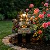 Zwei Eichhörnchen Dekorative Gartenstecker, Willkommen im Garten Acryl Hofkunst, Straßenlaternen Eichhörnchen Willkommensschild für Außenhof Rasen Weg
