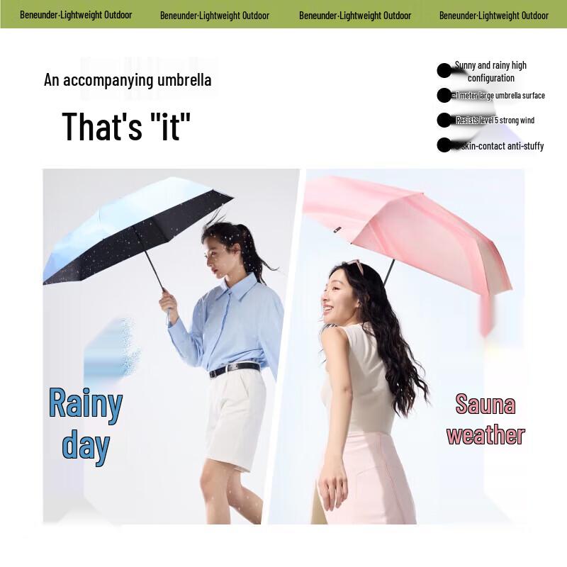 beneunder UV Protection Portable Sun & Rain Umbrella