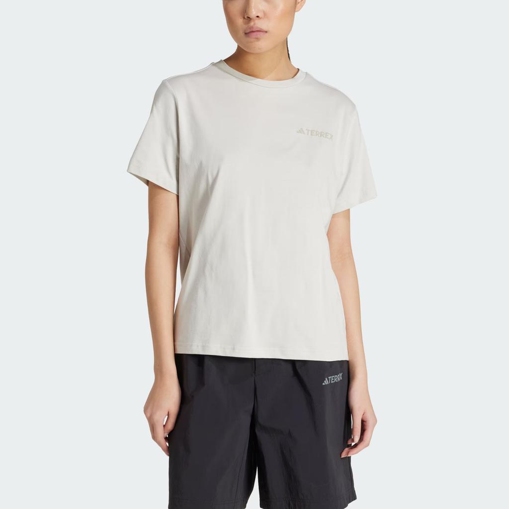 Adidas Terrex Polygiene Graphic Logo Loose Round Neck Sports Short Sleeve T-Shirt Women Tops Track-Grey JI8321