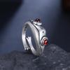 Silver Frog Open Rings Vintage Cute Animal Finger Ring for Women Men Couples