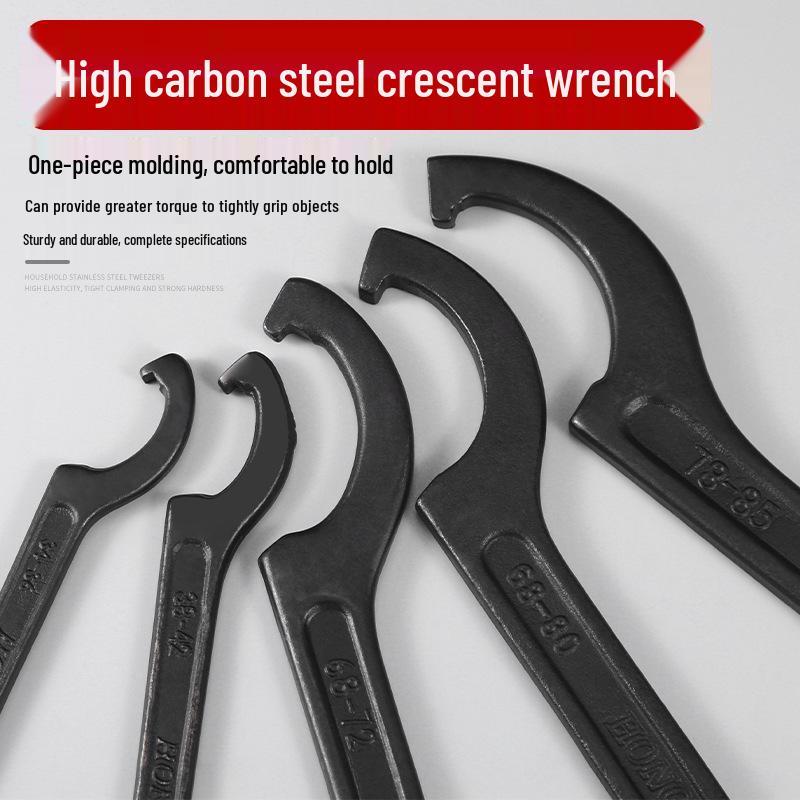 Crescent Wrench Hook for Water Meter Disassembly and Shock-Absorbent Adjustment Crescent Wrench [22-26]