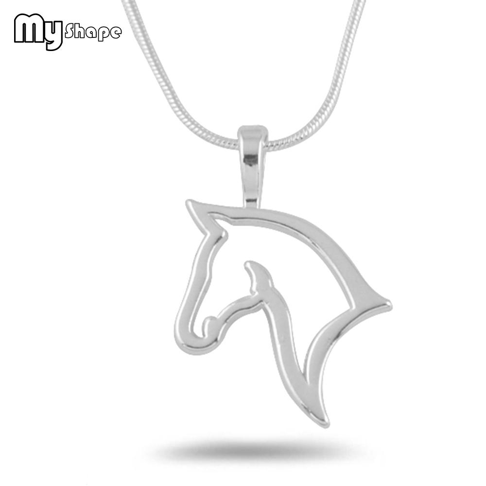 My Shape Horse Pendant Necklace for Men Women Animal Equestrian Horserace Necklace Choker Fashion Jewelry Gift for Horse Lover
