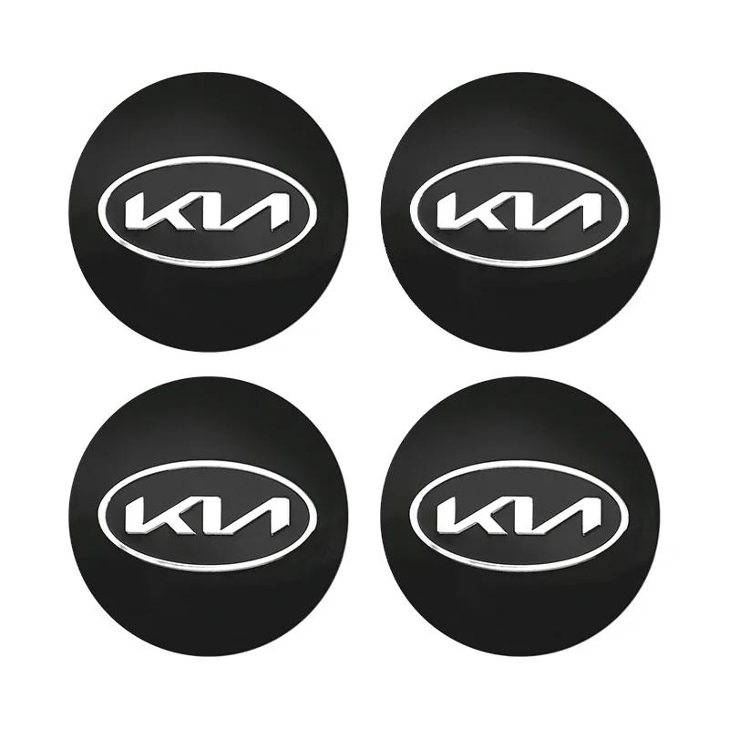 4 szt. Naklejki na środkowe kapsle kół samochodowych 56mm Akcesoria do piast dla KIA EV6 Sorento Niro Stinger Ceed Carnival K5 K9 Soul Carens
