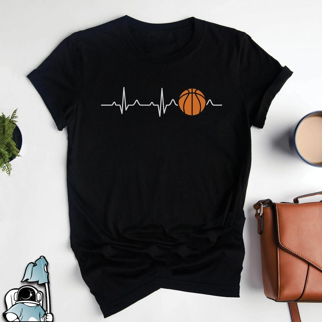 Basketball Heartbeat Men's T-shirt Summer sports Trucksuit Short Sleeve Tops Casual Sportswear