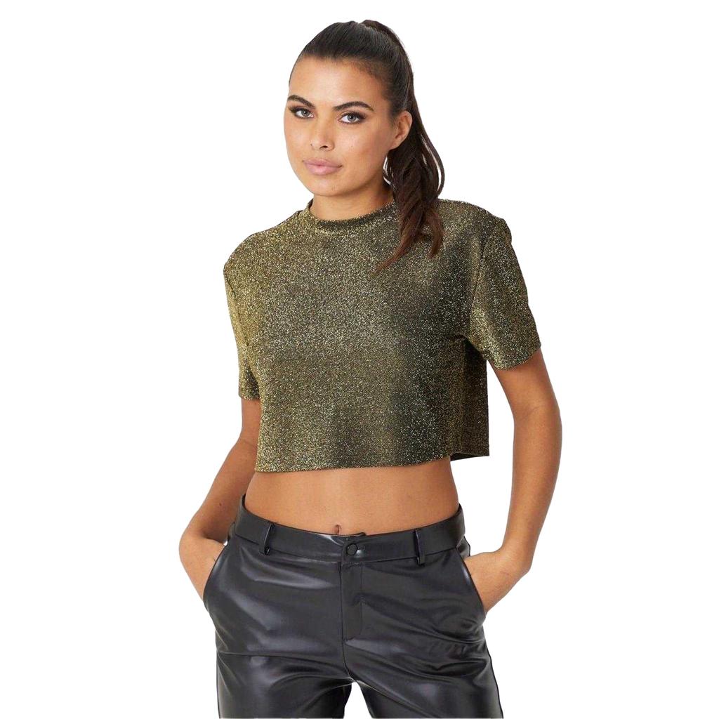 Be You Womens/Ladies Glitter Party Crop Top