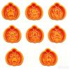 Halloween Pumpkin Face Cookie Cutters Press‑Type Baking Molds Cartoon Expression Stamp Mould for Fondant Pastry DIY Baking Party Decoration