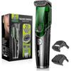 Vacuum Beard Trimmer, Rechargeable Mustache Trimmer with Adjustable Length Comb (1-20MM), IPX6 Waterproof Trimmer