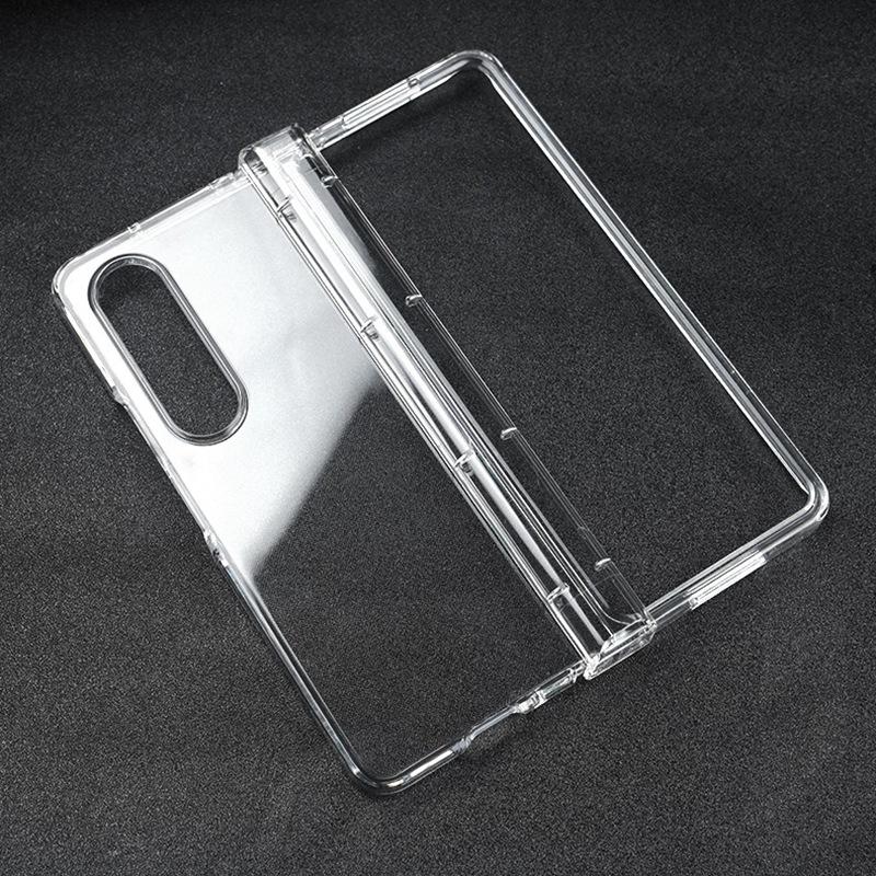 

For Samsung Galaxy Z Fold4 5G Transparent Folding Phone Case Anti-fall Protective Cover with Hinge A