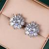 Huitan Luxury Crystal Flower Stud Earrings Brilliant Cubic Zirconia Romantic Women Accessories Party Daily Wear Fashion EarringsGood product