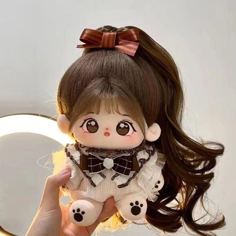 

20cm Plush Cotton Doll: Little Dazed Girl with Changeable Clothes – Great Gift for Couples and Friends No Skeleton [20cm]