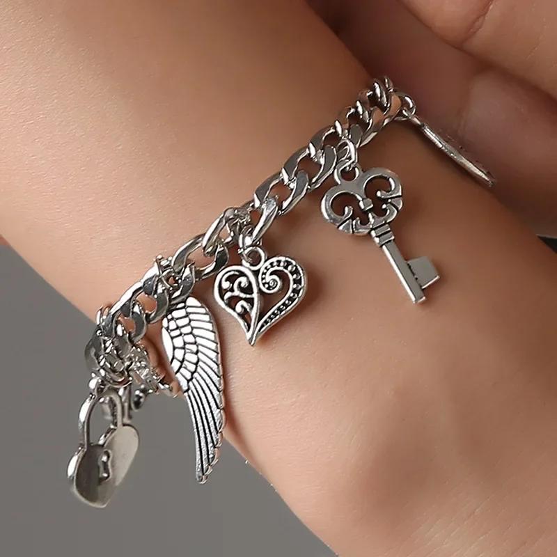5pcs/Set Vintage Gold /Copper Color Simple Design Multielement Crystal Bracelets Set for Women Adjustable Bangle Zircon GIft