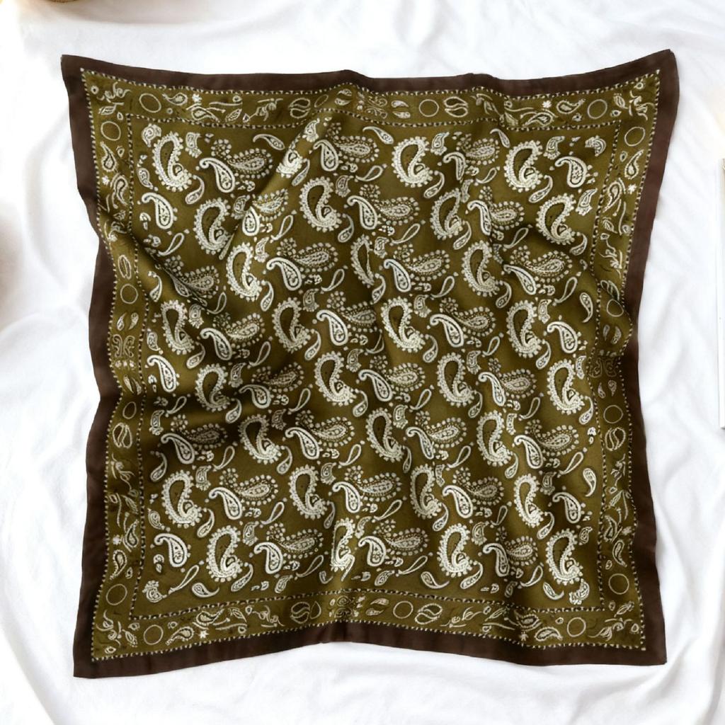 High-end light luxury small square scarf women's Hangzhou satin silk versatile professional wear with shirt scarf neck protection scarf silk scarf