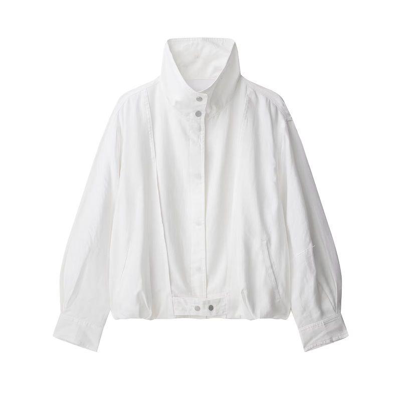 Za Autumn and Winter New Arrivals Women's Clothing Zr European and American Style Loose and Versatile Linen Bomber Jacket Coat 8143327