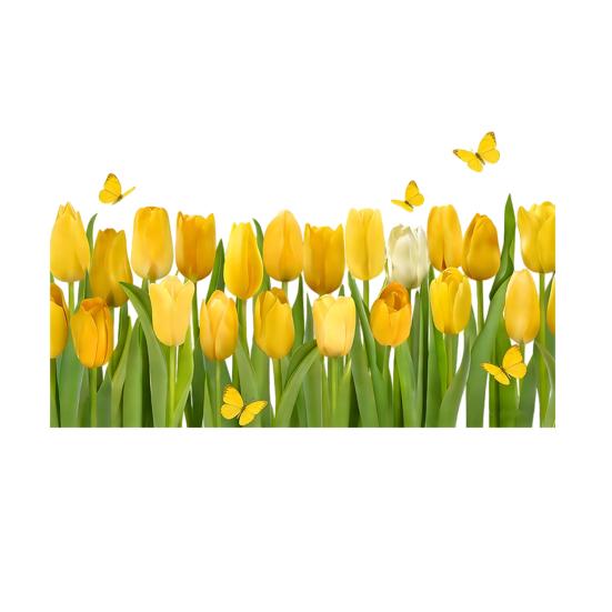 Tulip Flower Window Cling Spring Floral Butterfly Window Decals