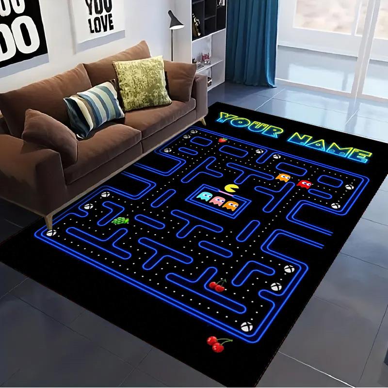 Name Custom PACMAN Carpet Rug for Living Room Bedroom Home Sofa Decoration,Kids Play Non-slip Floor Mat