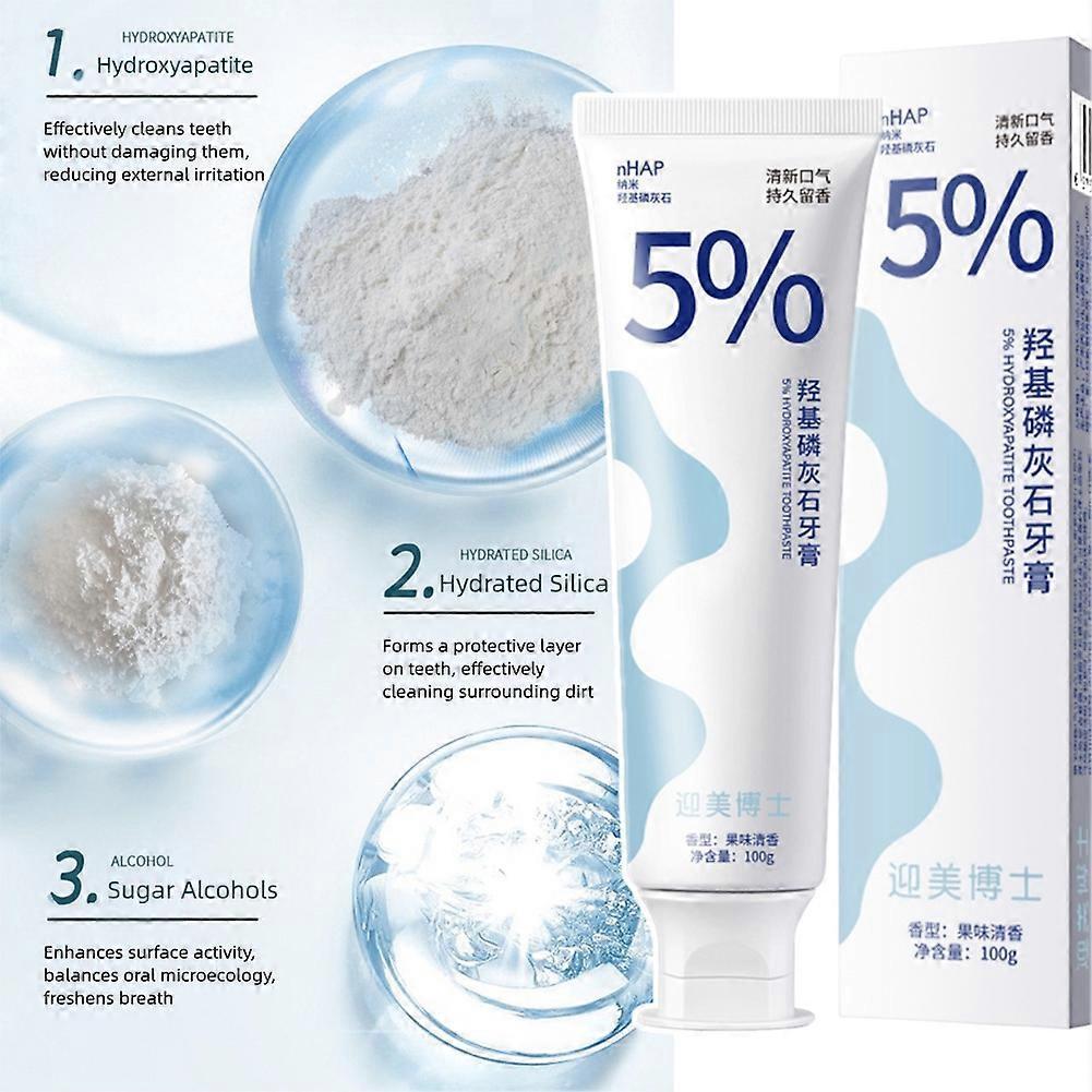 Nano-Hydroxylapatit-Zahnpasta für Zahnschmelzschutz & Zahnstärkung, Sanfte und Effektive Aufhellende Zahnpasta