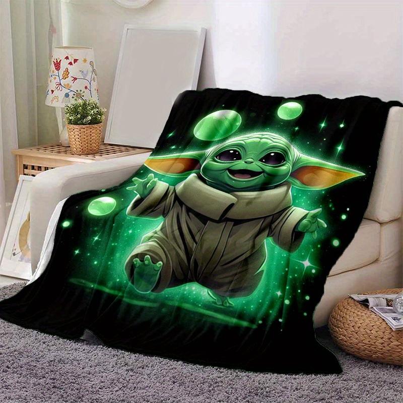 

1pc. Cute Yoda Print Blanket - Perfect for Home, Office, Outdoor Use, Gift Idea, Suitable for All Seasonsz0417273 130cmx150cm