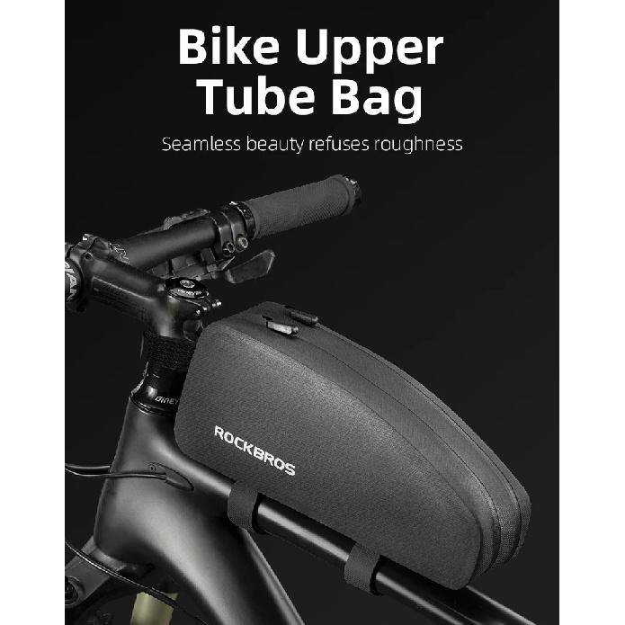 ROCKBROS Bicycle Bag Rainproof Top Tube Bag 1L 1.6L Big Capacity Nylon Ultralight Portable Doube Zipper Front Pocket Bike Bag