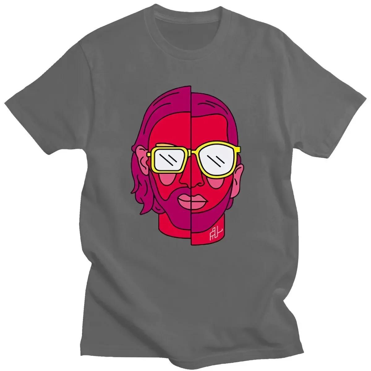 

Retro Synthwave Portrait T Shirt Men Oversized Graphic Tee Streetwear HipHop Aesthetic Casual Short Sleeve Cotton Top Vintage XL 4XL