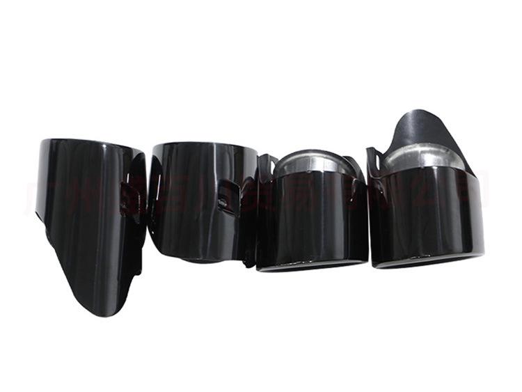 Black Titanium Quad Exhaust Tip for 19-23 Porsche Macan