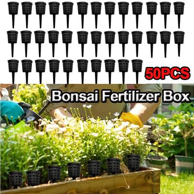 10 Pieces Fertilizer Basket Nutrition Cup Small Bonsai Fertilizer Box with Lid for Plant Gardening Offices Courtyards Balconies